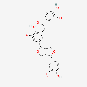 2-[2-Hydroxy-5-[3-(4-hydroxy-3-methoxyphenyl)-1,3,3a,4,6,6a-hexahydrofuro[3,4-c]furan-6-yl]-3-methoxyphenyl]-1-(4-hydroxy-3-methoxyphenyl)ethanone