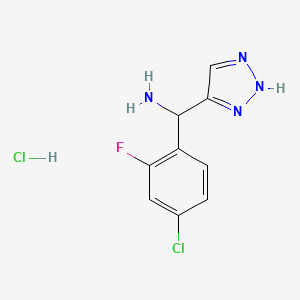 (4-chloro-2-fluorophenyl)(1H-1,2,3-triazol-4-yl)methanamine hydrochloride