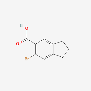 molecular formula C10H9BrO2 B12311734 6-Bromo-2,3-dihydro-1H-indene-5-carboxylic acid 