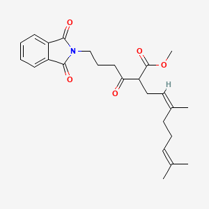 molecular formula C25H31NO5 B12311735 methyl (Z)-2-(4-(1,3-dioxoisoindolin-2-yl)butanoyl)-5,9-dimethyldeca-4,8-dienoate 