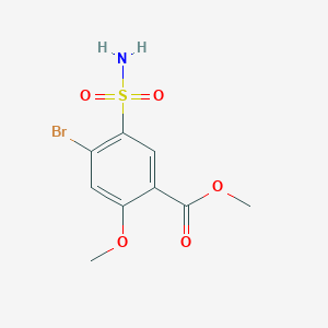 molecular formula C9H10BrNO5S B12311799 Methyl 4-bromo-2-methoxy-5-sulfamoylbenzoate 