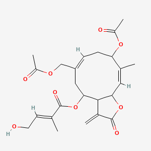 [(3aR,4R,6Z,9S,10E,11aR)-9-acetyloxy-6-(acetyloxymethyl)-10-methyl-3-methylidene-2-oxo-3a,4,5,8,9,11a-hexahydrocyclodeca[b]furan-4-yl] (E)-4-hydroxy-2-methylbut-2-enoate