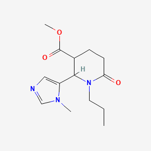 molecular formula C14H21N3O3 B12311819 rac-methyl (2R,3R)-2-(1-methyl-1H-imidazol-5-yl)-6-oxo-1-propylpiperidine-3-carboxylate, trans 