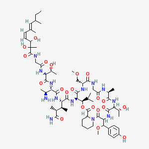(2R,3S,4S)-4-[[(2S,3S)-3-amino-2-[[(2R,3R)-2-[[2-[[(4Z,6E)-2,3-dihydroxy-2,6,8-trimethyldeca-4,6-dienoyl]amino]acetyl]amino]-3-hydroxybutanoyl]amino]butanoyl]amino]-N'-[(6R,9S,15R,18R,19R,22S)-6-[(1R)-1-hydroxyethyl]-3-[(4-hydroxyphenyl)-methoxymethyl]-15-(methoxymethyl)-9-methyl-2,5,8,11,14,17,21-heptaoxo-19-propan-2-yl-20-oxa-1,4,7,10,13,16-hexazabicyclo[20.4.0]hexacosan-18-yl]-2,3-dimethylpentanediamide