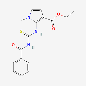 molecular formula C16H17N3O3S B12311821 Ethyl 2-(3-benzoylthioureido)-1-methyl-1H-pyrrole-3-carboxylate 