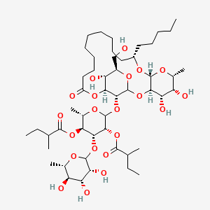 [(2S,3S,4R,5R)-2-methyl-5-(2-methylbutanoyloxy)-6-[[(3R,4S,5R,6R,8R,10S,22S,23R,24R,26R)-4,5,23-trihydroxy-24-(hydroxymethyl)-6-methyl-20-oxo-10-pentyl-2,7,9,21,25-pentaoxatricyclo[20.3.1.03,8]hexacosan-26-yl]oxy]-4-[(3R,4R,5R,6S)-3,4,5-trihydroxy-6-methyloxan-2-yl]oxyoxan-3-yl] 2-methylbutanoate