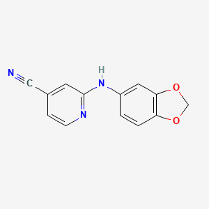 molecular formula C13H9N3O2 B12311928 2-[(2H-1,3-benzodioxol-5-yl)amino]pyridine-4-carbonitrile 