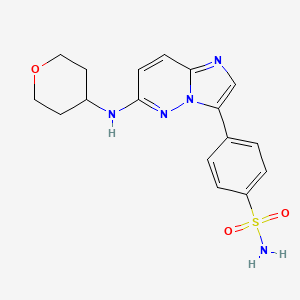 molecular formula C17H19N5O3S B12311974 4-{6-[(Oxan-4-yl)amino]imidazo[1,2-b]pyridazin-3-yl}benzene-1-sulfonamide 