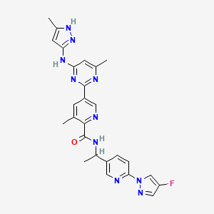 N-[1-[6-(4-fluoropyrazol-1-yl)pyridin-3-yl]ethyl]-3-methyl-5-[4-methyl-6-[(5-methyl-1H-pyrazol-3-yl)amino]pyrimidin-2-yl]pyridine-2-carboxamide