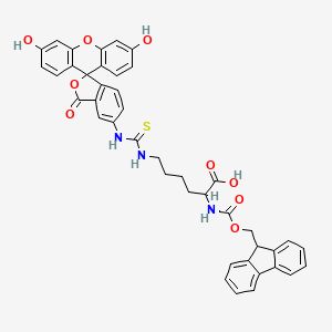 molecular formula C42H35N3O9S B12311990 6-[(3',6'-dihydroxy-3-oxospiro[2-benzofuran-1,9'-xanthene]-5-yl)carbamothioylamino]-2-(9H-fluoren-9-ylmethoxycarbonylamino)hexanoic acid 