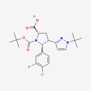 rac-(2R,5S)-1-(tert-butoxycarbonyl)-4-(1-(tert-butyl)-1H-pyrazol-3-yl)-5-(4-chloro-3-fluorophenyl)pyrrolidine-2-carboxylic acid