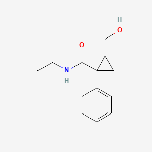 molecular formula C13H17NO2 B12312002 cis-N-Ethyl-2-(hydroxymethyl)-1-phenylcyclopropanecarboxamide 