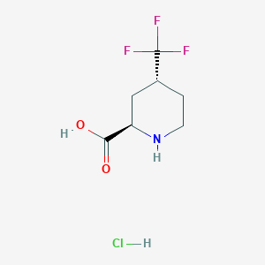 molecular formula C7H11ClF3NO2 B12312017 4-(Trifluoromethyl)piperidine-2-carboxylic acid hydrochloride, trans 