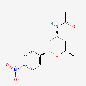 rac-N-((2R,4S,6R)-2-methyl-6-(4-nitrophenyl)tetrahydro-2H-pyran-4-yl)acetamide