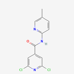 molecular formula C12H9Cl2N3O B12312033 2,6-Dichloro-n-(5-methyl-2-pyridyl)pyridine-4-carboxamide 