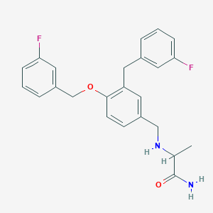 molecular formula C24H24F2N2O2 B12312048 2-[[4-[(3-Fluorophenyl)methoxy]-3-[(3-fluorophenyl)methyl]phenyl]methylamino]propanamide 