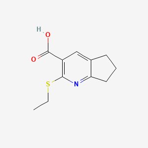 2-(ethylsulfanyl)-5H,6H,7H-cyclopenta[b]pyridine-3-carboxylic acid