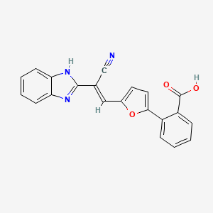 molecular formula C21H13N3O3 B1231207 2-{5-[2-(1H-Benzoimidazol-2-yl)-2-cyano-vinyl]-furan-2-yl}-benzoic acid 