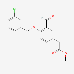 Methyl 2-(4-((3-chlorobenzyl)oxy)-3-formylphenyl)acetate