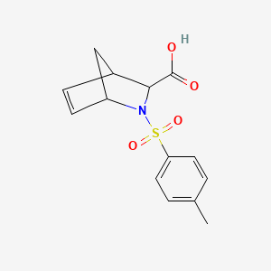 molecular formula C14H15NO4S B1231209 3-(4-Methylphenyl)sulfonyl-3-azabicyclo[2.2.1]hept-5-ene-2-carboxylic acid 