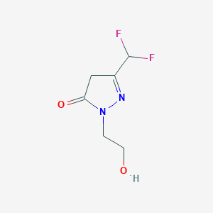 molecular formula C6H8F2N2O2 B12312144 3-(difluoromethyl)-1-(2-hydroxyethyl)-4,5-dihydro-1H-pyrazol-5-one 