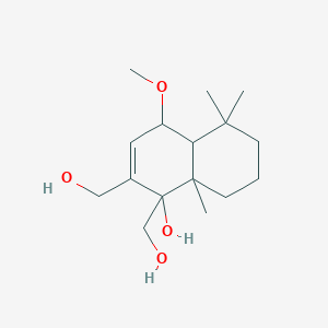 molecular formula C16H28O4 B12312161 1,2-bis(hydroxymethyl)-4-methoxy-5,5,8a-trimethyl-4a,6,7,8-tetrahydro-4H-naphthalen-1-ol 