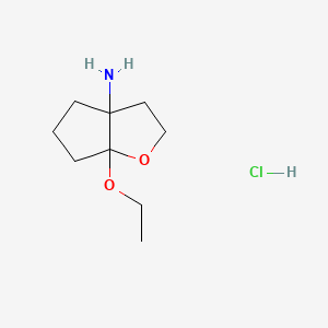 molecular formula C9H18ClNO2 B12312167 rac-(3aR,6aS)-6a-ethoxy-hexahydro-2H-cyclopenta[b]furan-3a-amine hydrochloride 