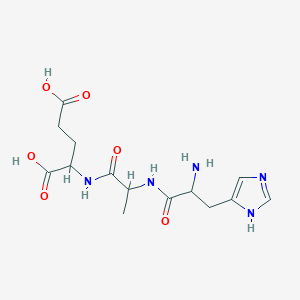 molecular formula C14H21N5O6 B12312180 2-[2-[[2-amino-3-(1H-imidazol-5-yl)propanoyl]amino]propanoylamino]pentanedioic acid 