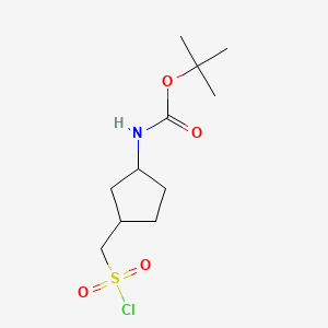 molecular formula C11H20ClNO4S B12312183 rac-tert-butyl N-[(1R,3S)-3-[(chlorosulfonyl)methyl]cyclopentyl]carbamate, cis 