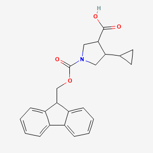 4-cyclopropyl-1-{[(9H-fluoren-9-yl)methoxy]carbonyl}pyrrolidine-3-carboxylic acid