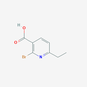 molecular formula C8H8BrNO2 B12312231 2-Bromo-6-ethylpyridine-3-carboxylic acid 