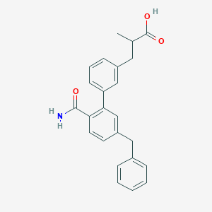 3-[3-(5-Benzyl-2-carbamoylphenyl)phenyl]-2-methylpropanoic acid