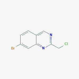 molecular formula C9H6BrClN2 B12312258 7-Bromo-2-(chloromethyl)quinazoline 