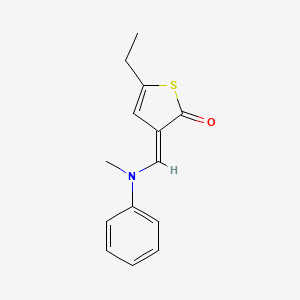 molecular formula C14H15NOS B1231228 (3E)-5-ethyl-3-[(N-methylanilino)methylidene]thiophen-2-one 