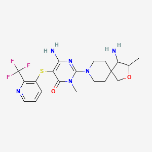 6-Amino-2-(4-amino-3-methyl-2-oxa-8-azaspiro[4.5]decan-8-yl)-3-methyl-5-[2-(trifluoromethyl)pyridin-3-yl]sulfanylpyrimidin-4-one