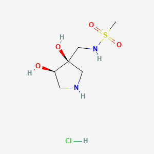 molecular formula C6H15ClN2O4S B12312302 rac-N-(((3R,4R)-3,4-dihydroxypyrrolidin-3-yl)methyl)methanesulfonamide hydrochloride 