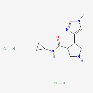 rac-(3R,4R)-N-cyclopropyl-4-(1-methyl-1H-imidazol-4-yl)pyrrolidine-3-carboxamide dihydrochloride, trans