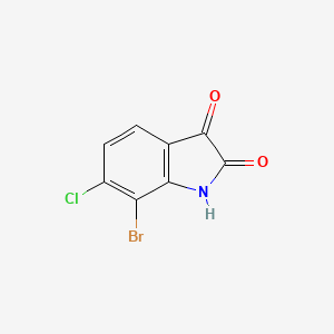 molecular formula C8H3BrClNO2 B12312336 7-bromo-6-chloro-2,3-dihydro-1H-indole-2,3-dione 