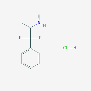 molecular formula C9H12ClF2N B12312367 1,1-Difluoro-1-phenylpropan-2-amine hydrochloride 