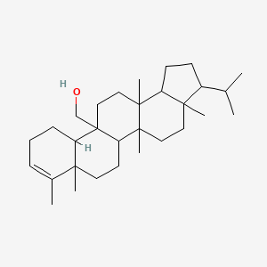 molecular formula C30H50O B12312383 (3a,5a,7a,8,13a-Pentamethyl-3-propan-2-yl-1,2,3,4,5,5b,6,7,10,11,11a,12,13,13b-tetradecahydrocyclopenta[a]chrysen-11b-yl)methanol 