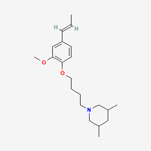 molecular formula C21H33NO2 B1231240 1-[4-[2-甲氧基-4-[(E)-丙-1-烯基]苯氧基]丁基]-3,5-二甲基哌啶 