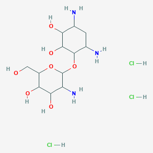 molecular formula C12H28Cl3N3O7 B12312412 (2R,3S,4R,5R,6S)-5-amino-6-{[(1R,2R,3S,4R,6S)-4,6-diamino-2,3-dihydroxycyclohexyl]oxy}-2-(hydroxymethyl)oxane-3,4-diol trihydrochloride 