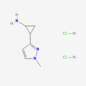 molecular formula C7H13Cl2N3 B12312469 rac-(1R,2R)-2-(1-methyl-1H-pyrazol-3-yl)cyclopropan-1-amine dihydrochloride, trans 