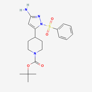 tert-butyl 4-(3-amino-1-(phenylsulfonyl)-1H-pyrazol-5-yl)piperidine-1-carboxylate