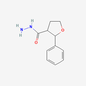 molecular formula C11H14N2O2 B12312542 2-Phenyloxolane-3-carbohydrazide 