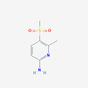 molecular formula C7H10N2O2S B12312658 5-Methanesulfonyl-6-methylpyridin-2-amine 