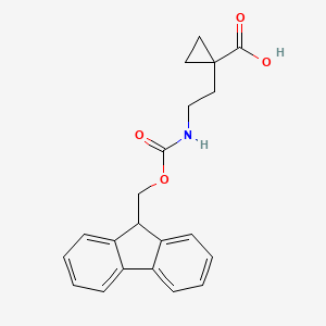 molecular formula C21H21NO4 B12312694 1-(2-([(9H-Fluoren-9-ylmethoxy)carbonyl]amino)ethyl)cyclopropane-1-carboxylic acid 