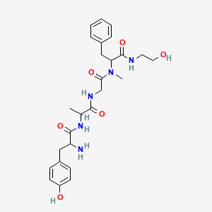 molecular formula C26H35N5O6 B12312721 2-amino-N-[1-[[2-[[1-(2-hydroxyethylamino)-1-oxo-3-phenylpropan-2-yl]-methylamino]-2-oxoethyl]amino]-1-oxopropan-2-yl]-3-(4-hydroxyphenyl)propanamide 