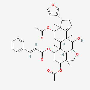 molecular formula C39H46O9 B12312729 [4,16-diacetyloxy-6-(furan-3-yl)-11-hydroxy-1,5,10,15-tetramethyl-13-oxapentacyclo[10.6.1.02,10.05,9.015,19]nonadec-8-en-18-yl] (E)-3-phenylprop-2-enoate 