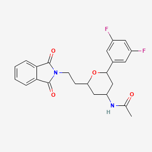 N-(2-(3,5-difluorophenyl)-6-(2-(1,3-dioxoisoindolin-2-yl)ethyl)tetrahydro-2H-pyran-4-yl)acetamide